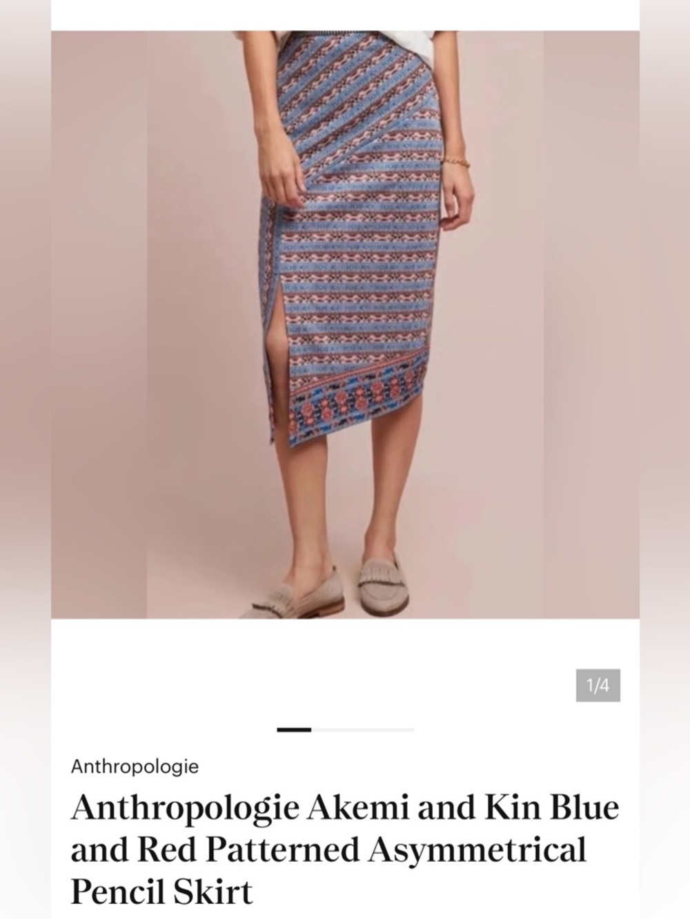 Anthropologie Akemi + Kin Geometric Patterned Pencil Skirt